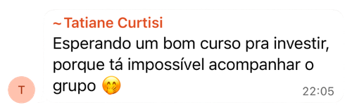 Depoimento da comunidade