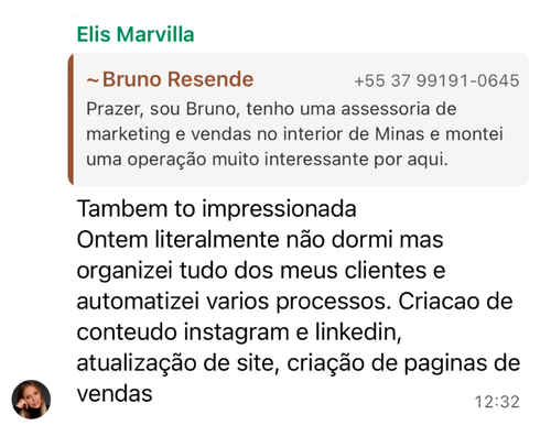 Depoimento da comunidade
